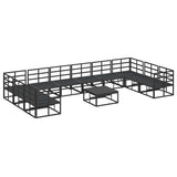 Garden Sofa Set with Cushion 11 pcs Black Aluminium 3378907