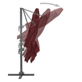 Cantilever Garden Parasol with Aluminium Pole Bordeaux Red 400x300 cm 312315