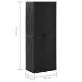 Garden Storage Cabinet Black 65x45x172 cm PP Rattan 151238