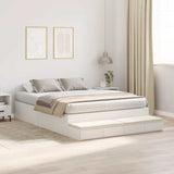 Storage Bed Frame with Drawer White 150 cm Engineered Wood 3335645