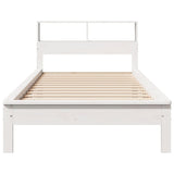 Bookcase Bed without Mattress White 75x190 cm Small Single Solid Wood Pine 855736