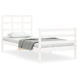 Bed Frame without Mattress White 90x200 cm Solid Wood 3193972