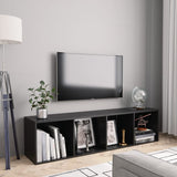 Book Cabinet/TV Cabinet Black 143x30x36 cm 800262