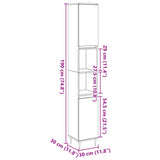 Bathroom Cabinet Old Wood 30x30x190 cm Engineered Wood 857196
