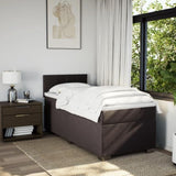 Box Spring Bed with Mattress Dark Brown 90x200 cm Fabric 3285774