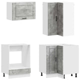 Kitchen Unit PORTO 8 pcs Concrete Grey Engineered Wood 3438490