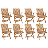 Garden Chair Set of 8 Teak Solid Teak Wood Standard Foldable 3072722