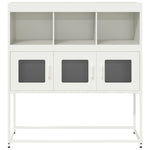 ZNTS Sideboard White 100.5x39x107 cm Cold-rolled Steel 853421