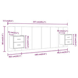 Bed Headboard with Cabinets Concrete Grey Engineered Wood 3115711