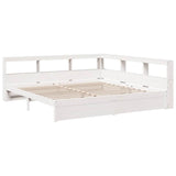 Bookcase Bed without Mattress White 180x200 cm Solid Wood Pine 3324347