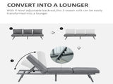 3 Pcs Garden Seating Set w/ Convertible Sofa Lounge Table Padded Cushions Outdoor Patio Furniture T3398P320032