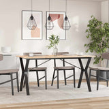 Dining Table Y-Frame 140x80x75 cm Solid Wood Pine and Steel 3282720