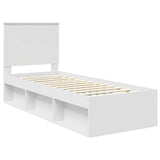Bed Frame with Headboard White 75 x 190 cm Solid Pine Wood 3411073