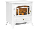 Modern Electric Fireplace, Freestanding Electric Stove Fire with Flame Effect, 950/1850W, White T3398P422901