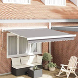 Retractable Awning Light Grey 350 x 250 cm Fabric and Metal 3330387