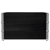 Pallet Collars 3 pcs Black 100x100 cm Solid Wood Pine 3295375