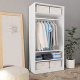 Wardrobe White 100x50x200 cm Engineered Wood 800225