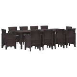 Garden Dining Set 11 pcs Brown Polypropylene 3378600