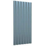 Roof Panels 12 pcs Galvanised Steel Grey 80x36 cm 319134