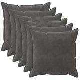 Cushion Cover 6 pcs HOUTEN Dark Grey 80 x 80 cm Velvet 921584