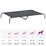 Elevated Dog Bed Black 150x90x20 cm Textilene and Steel 42000837