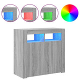 Sideboard with LED Lights Grey Sonoma 80x35x75 cm 815730