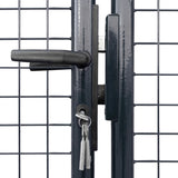 ZNTS Mesh Garden Gate Galvanised Steel 289x200 cm Grey 143367