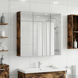 Bathroom Mirror Cabinet Smoked Oak 70 x 14.5 x 70 cm 889091