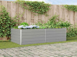 Planter Light Grey 195 x 100 x 75 cm Galvanised Steel 42018168