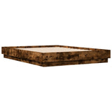 Bed Frame with LED without Mattress Smoked Oak 120x190 cm Small Double 3209825