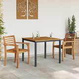 Outdoor Table Natural and Black 90 x 90 x 75 cm 4010610