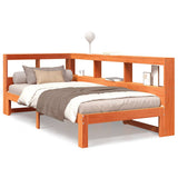Bookcase Bed without Mattress Wax Brown 90x190 cm Solid Wood Pine 3324405