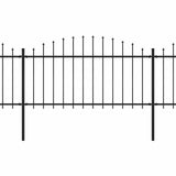 Garden Fence with Spear Top Steel 1248x150 cm Black 277736