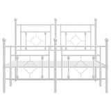 Metal Bed Frame without Mattress with Footboard White 120x200cm 374404