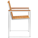 Garden Chair Set of 2 Teak Look Solid Acacia Wood with oil finish 46495