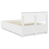 Bed Frame with Headboard White 135 x 190 cm Engineered Wood 3408173