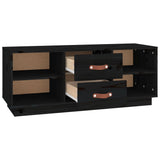 TV Cabinet Black 100x34x40 cm Solid Wood Pine 818229