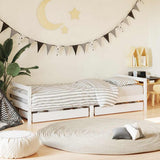 Kids Bed Frame with Drawers White 80x200 cm Solid Wood Pine 834436