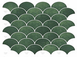 Fish Scale Tile 50 pcs Dark Green 30 x 30 cm 42046218