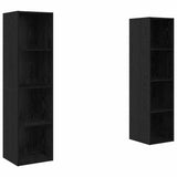 TV Cabinet Set 2 pcs Black 37 x 37 x 142.5 cm Engineered Wood 3393538