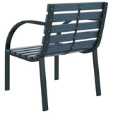 Garden Chair Set of 2 Grey Wood and Steel Medium Durable 47938