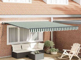 Retractable Awning Green and White 300 x 250 cm 3330181