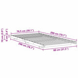 Bed Frame Wax Brown 80 x 200 cm Solid Pine Wood 873093