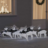 LED Reindeers 6 pcs Silver Fabric 3385897