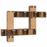 TV Cabinet Set Wall-mounted 10 pcs Old Wood Engineered Wood 3393243