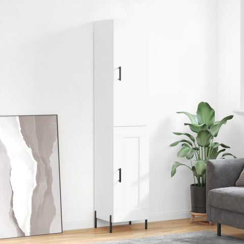 Highboard White 34.5x34x180 cm Engineered Wood 3199113