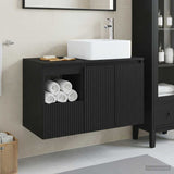 Bathroom Furniture Set 2 pcs Black Engineered Wood 3404045