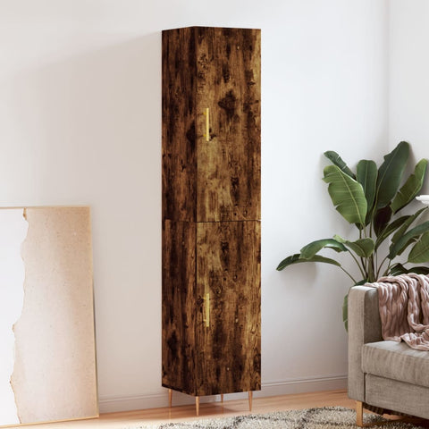Highboard Smoked Oak 34.5x34x180 cm Engineered Wood 3198782