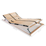 Slatted Bed Bases without Mattress 2 pcs with 28 Slats 70x200 cm 3051414