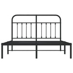 Metal Bed Frame without Mattress with Headboard Black 140x190cm 352578